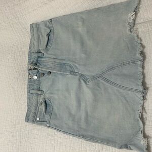 We The Free Light Blue Denim Mini Skirt